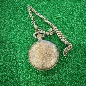 Vintage rare Elegant Silver Pocket Watch Pendant